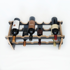 Vinoteca Apilable para 6 Botellas - Elegante Diseño en MDF Negro Mate