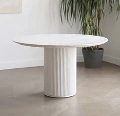 MESA REDONDA MADRID 120 CM SIMIL MARMOL TERRAZO - comprar online