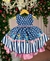 Vestido temático da miss Galinha Pintadinha azul Royal