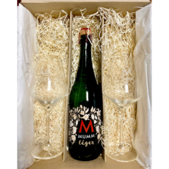 Gift Pack espumante Mumm Leger 750ML. + 2 copones de regalo Mumm (incluye caja para regalo) - Bodega Mumm