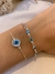 Pulseira em prata 925 | Pingentes com 05 zircônias azul claro na internet