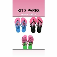 Kit 3 Pares Chinelo Feminino