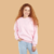 Moletom Casual Liso Rosa Blusa de Frio Abrigo Casaco Flanelado - comprar online