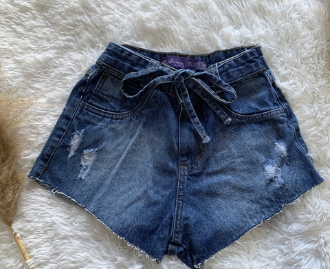 Short jeans hot sale com amarração