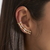 Brinco Ear Cuff Liso com Zircônias Brancas Banhado a Ouro - comprar online