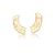 Brinco Ear Cuff Liso com Zircônias Cravejadas Banhado a Ouro