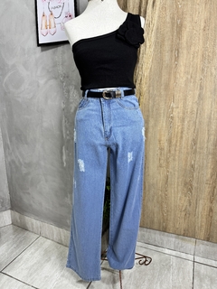 Calça Wide Leg Destroyed - Suzy Fashion