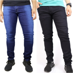 Calça Jeans com Lycra Slim Fit Masculina - Diversas Cores - Lukshop loja virtual