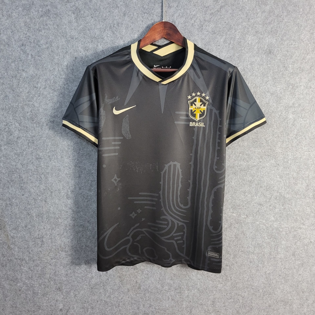 Camisa de Futebol Seleção Brasileira Preto e Dourado 2022/2023