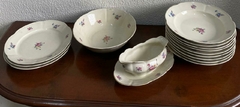 JOGO DE JANTAR DE PORCELANA BRANCO FLORIDO