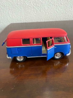 KOMBI MINIATURA VERMELHA E AZUL