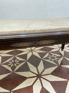 MESA DE CENTRO ANTIGA RETANGULAR COM PEDRA DE MARMORE - comprar online