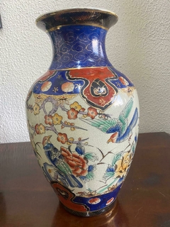 VASO DE PORCELANA FLORES E PASSÁROS