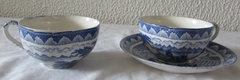 XÍCARAS DE PORCELANA AZUL E BRANCO