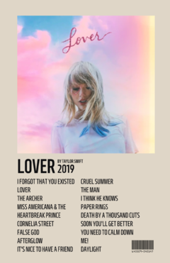 ੈ✩‧₊˚Poster Taylor Swift Lover Album*ੈ✩