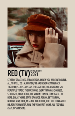 ੈ✩‧₊˚Poster Taylor Swift Red TV Album*ੈ✩