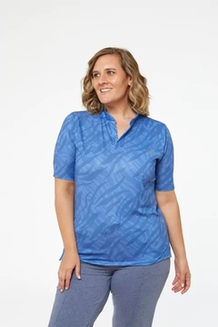 Remera Print con cuello mao plus size 6921