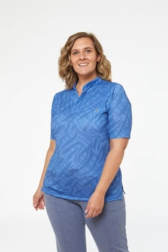 Remera Print con cuello mao plus size 6921 - comprar online