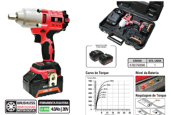 CHAVE DE IMPACTO 1/2" À BATERIA 620Nm 20V/4Ah - Li-Ion - 2 Baterias - Brushless SGT-7500