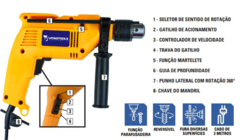 Furadeira de impacto hobby 1/2” - 13MM - 550W - Vendtools - comprar online