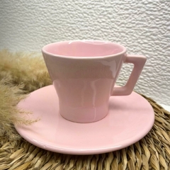 Taza trapecio con plato - tienda online