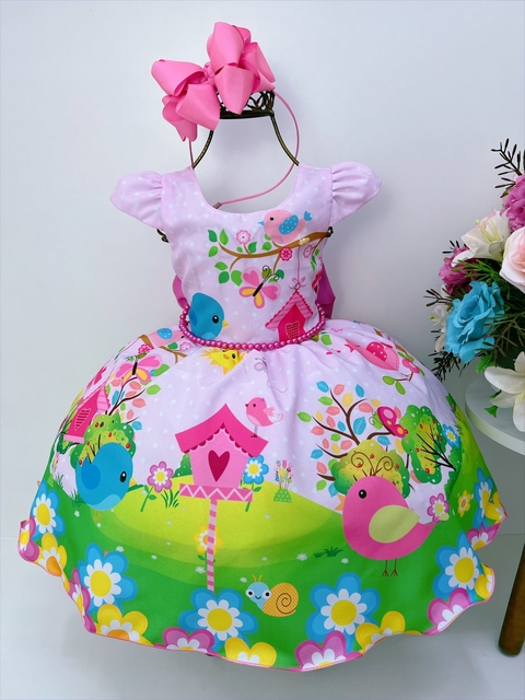 Vestido Infantil Princesa Sereia Ariel e Amigos C/ Pérolas Sku: 1186RR  Categoria: BAILA NINA 4 ao