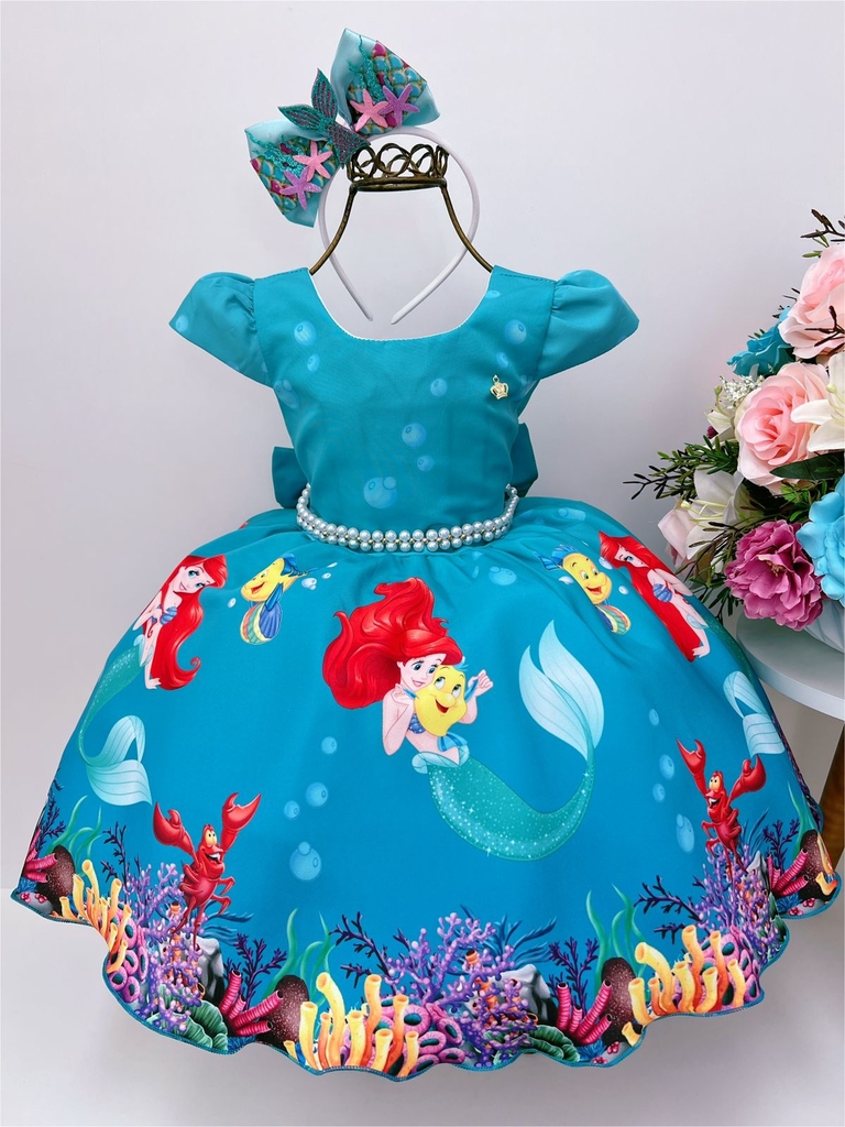 fantasia infantil personagem vestido festa infantil tematico ariel