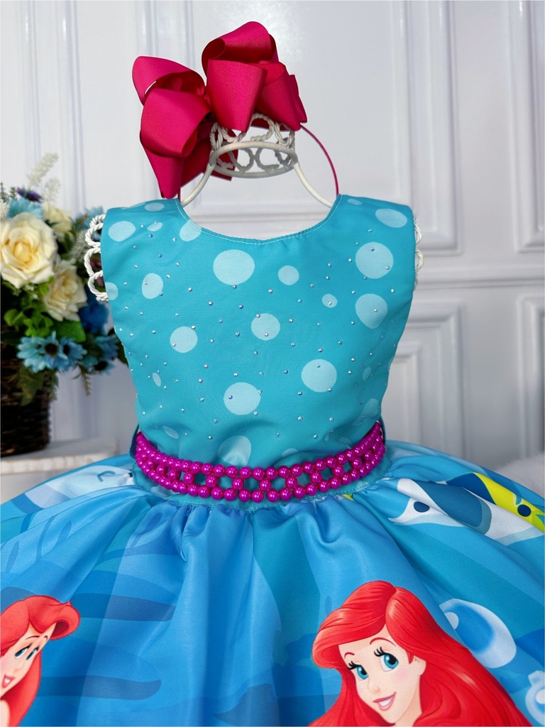 fantasia infantil personagem vestido festa infantil tematico ariel