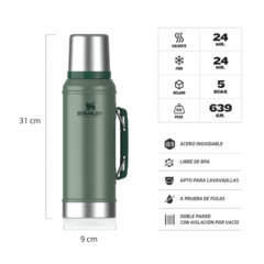 Termo Stanley Classic 950 ML VERDE C/MANIJA - comprar online