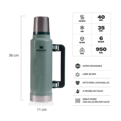 Termo Stanley Classic 1,4 LT VERDE C/MANIJA en internet