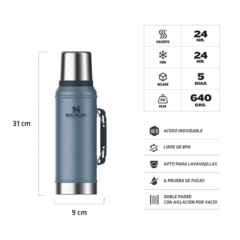 Termo Stanley Classic 950 ML AZUL C/MANIJA - comprar online