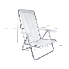 SILLON MOR ALUMINIO 8 POSICIONES - BLANCO - Mundo Esturion SRL