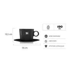 TAZA STANLEY DAYBREAK CUP + PLATO 192ML - Negro - tienda online