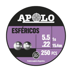 Balin Apolo Esferico Calibre 5,5 x 250 un