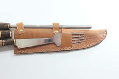 Juego Cuchillo, Tenedor y Chaira El Guri - 20 Cm - art.3085 - tienda online