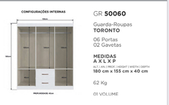 GUARDA ROUPA DORIPEL TORONTO cor branco - WPmoveis