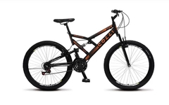 BICICLETA . COLLI GPS DUPLA SUSP. FULL A.26 21V PRETO FOSCO/LARANJA NEON D