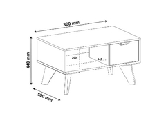 MESA CENTRO ARTELY VIP COR CANELA C/OFF WHITE - comprar online