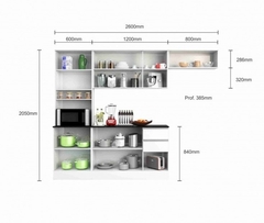 Cozinha Compacta Paris Poliman (balcão não incluso)- carvalho - comprar online