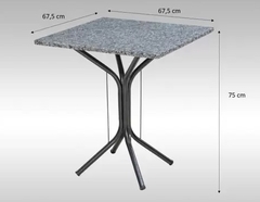 Imagem do CONJUNTO DE MESA THAIS 4 CADEIRA BASE CROMO BRANCO TAMPO GRANITO QUADRADO ARTEFAMOL