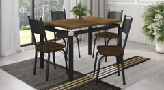 CONJUNTO DE MESA MALVA ARTEFAMOL 4 CADEIRA ASSENTO COR MARROM - WPmoveis