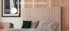 Cabeceira Casal Londres em Veludo com Sapata Cor:VL-34 Rose - comprar online