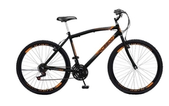 BICICLETA CAZELLE CB 500 A.26 COMUM NATURAL 18V PRETO FOSCO/LARANJA NEON