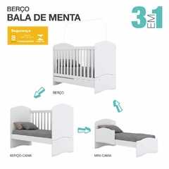 BERCO INFANTIL BALA DE MENTA HENN COR RUSTICO/ROSA - WPmoveis