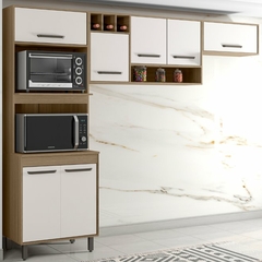 COZINHA COMPACTA LISBOA POLIMAN (CARVALHO OAK/OFF WHITE)