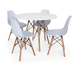 Conjunto Mesa de Jantar Eiffel 110 Branca + 4 Cadeiras