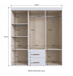 GUARDA ROUPA TEXAS 55600 BRANCO - WPmoveis