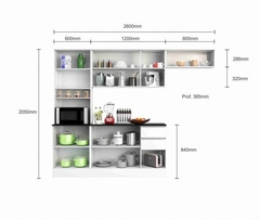 Cozinha Compacta Paris Poliman (balcão não incluso)- carvalho - WPmoveis