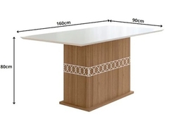 conjunto de mesa poliman agata 6 cadeiras - carvalho/ off white - loja online