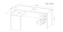 Mesa para Escritório ME4106 Branco Tecnomobi - comprar online